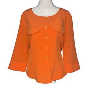 Kathy Che stretch orange blouse 14‎